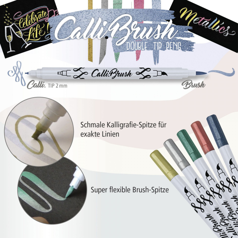 ONLINE Calli Brush 5er Set - Metallic 2,5mm