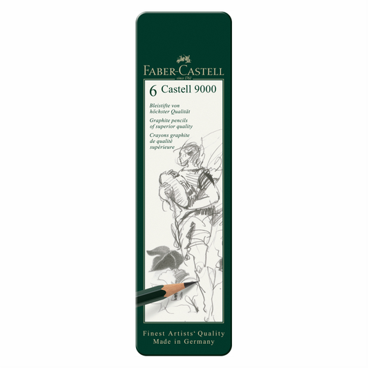 FABER-CASTELL Bleistift CASTELL 9000 Metalletui 6 Stück