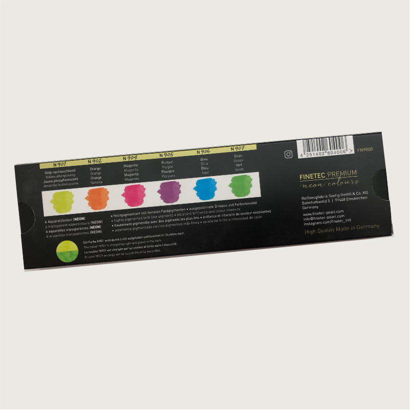 FINETEC PREMIUM 6 NEON Aquarellfarben - FN9000