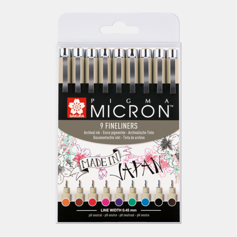 PIGMA MICRON 9 FINELINERS, farbig