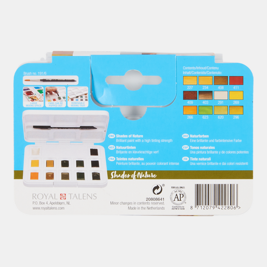 Van Gogh Aquarellfarben Box mit 12 Näpfen Naturtöne
