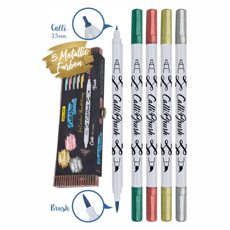 ONLINE Calli Brush 5er Set - Metallic 2,5mm