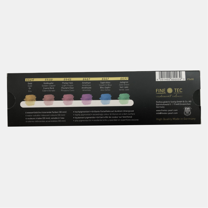 FINETEC PREMIUM 6 wasserlösliche irisierende Farben - F5600 - Pixie Dust