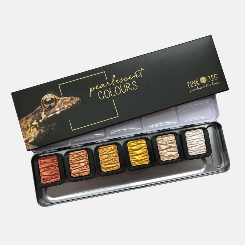 FINETEC PREMIUM 6 wasserlösliche Perlglanzfarben - F0600 - Metals