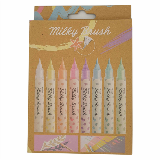 PENTEL Milky Brush Set mit 8 Farben