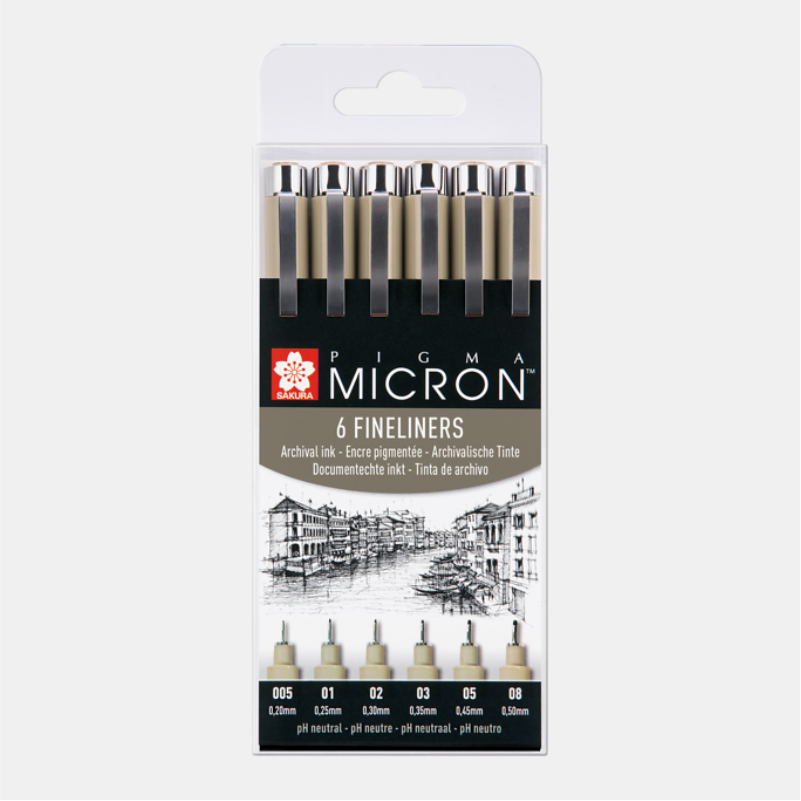 Fineliner PIGMA MICRON, 6er Set