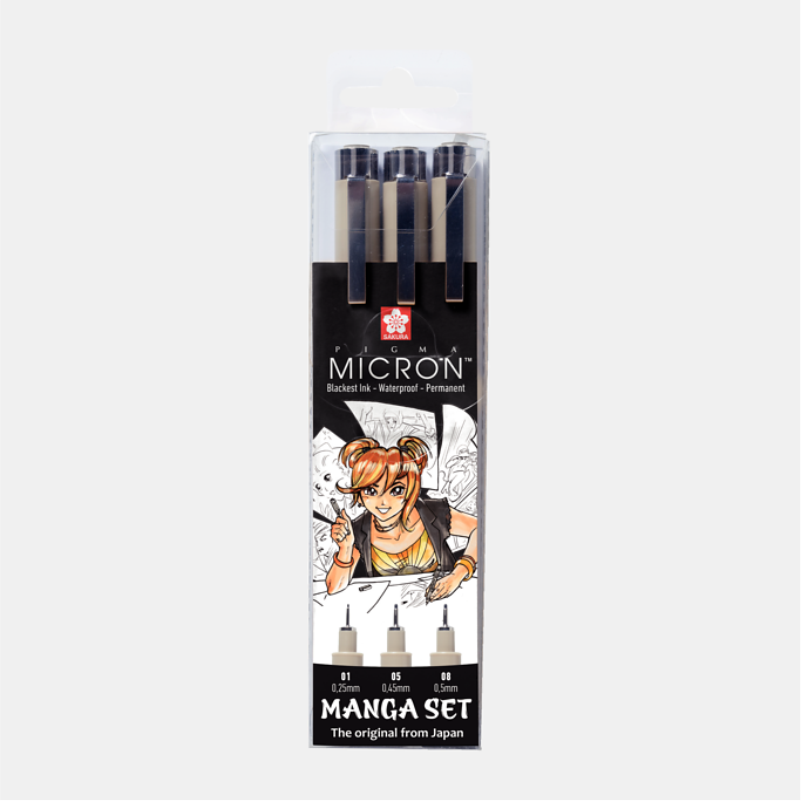 Fineliner PIGMA MICRON, 3er Manga Set