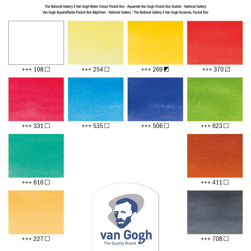 VAN GOGH Aquarell Pocket Box mit 12 halben Näpfen