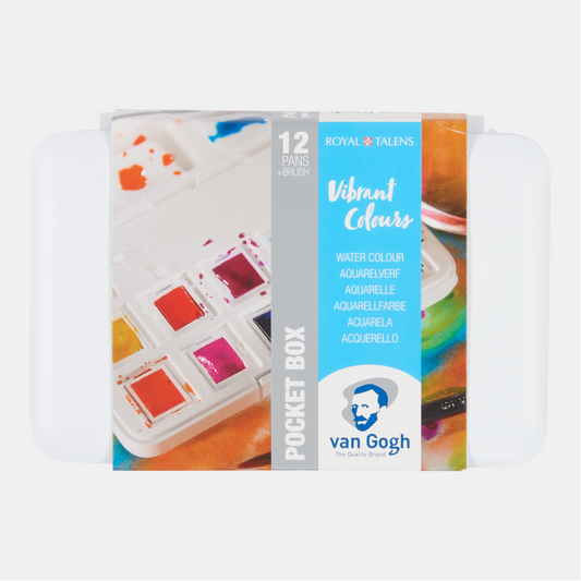 Van Gogh Aquarellfarbe Pocket Box intensive Farben mit 12 halben Näpfen