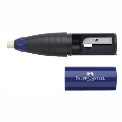 FABER-CASTELL Radierer-Spitzer Kombi, Rot / Blau